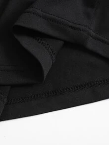 Setelan untuk Remaja Perempuan: Atasan Tank Top Tanpa Lengan Leher Bulat Warna Polos Dipadukan dengan Celana Panjang Slim Fit yang Nyaman dan Jaket Lengan Panjang - Hitam - View 5