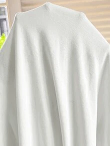 SHEIN Maternity Solid Color Overlap V-Neck Long Sleeve Tie-Front Minimalist Nursing Top - White - View 5