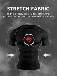 SUPERMAN X SHEIN Men's Letter Print Raglan Short Sleeve T-Shirt And Long Pants Sports Set - Black - View 3