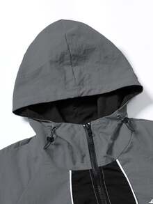 STYNVO Men's Plus Size Colorblock Zip-Up Hooded Jacket And Pants Casual Set - Multicolor - View 3