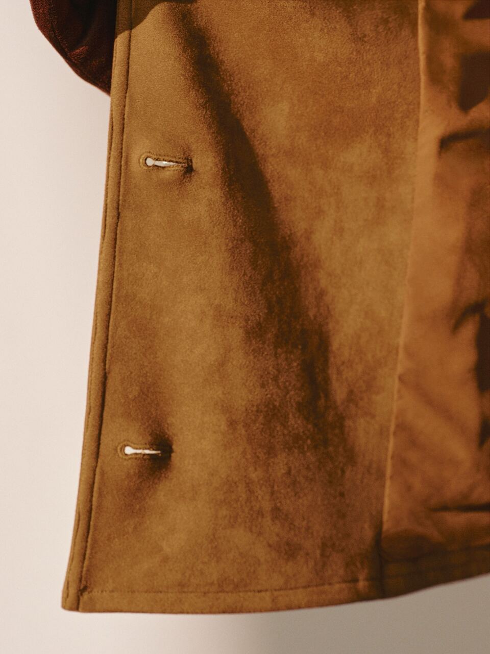 MOTF WOMEN'S AUTUMN/WINTER LARGE LAPEL GOLD FOIL SUEDE SHORT TRENCH COAT