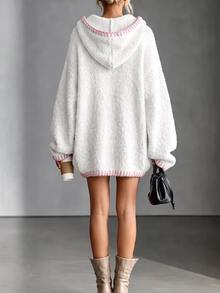 LUMIGAL Women's Asymmetrical Hem Sweater Dress - White - View 2
