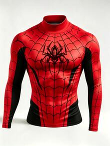Gym Rark Men's Spider Print Contrast Color Long Sleeve Sports T-Shirt - Multicolor - View 4