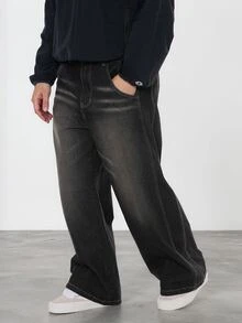 FORM&CHAOS Men's Vintage Split Wash Denim Jeans - Black - View 5