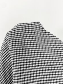 Shapeblank 大尺碼女款春秋時尚休閒寬鬆舒適格紋錐腳復古長褲，秋季簡約風女裝下身褲 - 黑與白 - 查看 7