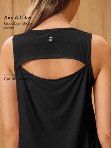 OutZeal Women Outdoor Black Tank Hiking Running Soft Mesh Panel Summer Tank - Black - View 3