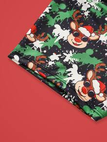 Notgurli Men's Mid-Waist Comfortable Boxer Briefs With Fashion Glasses And Christmas Reindeer Print, Holiday Theme Personalized Underwear - Multicolor - View 4