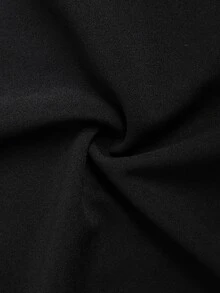 SHEIN Elenzya Black Wide Sleeve Embroidered Design Plus Size Dress - Black - View 8