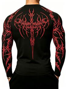 Gym Rark Men's Spider Print Raglan Long Sleeve Sports T-Shirt - Multicolor - View 2