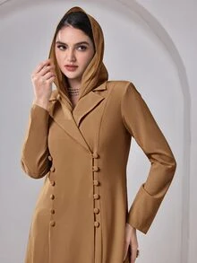 Al Najma 女款純色休閒派對與旅行款長袍 - 棕色 - 查看 6