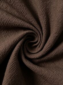 Linhara CURVE Blus Kasual Musim Gugur Renda Patchwork Wanita Ukuran Plus - Coffee Brown - View 6