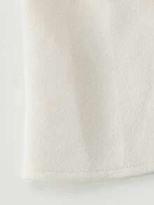 LUMIGAL Women's Cream Wool Blend Cape OverCoat , Leather Buckle Detail, Oversized Cloak Sleeve, Warm Fall Winter Outfit, Chic Office & Daily Wear - Apricot - View 3