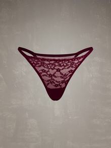 Esseday Plus Size Women's Lace Floral Hollow Out Sexy Panties - Multicolor - View 11