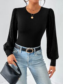 SHEIN BASICS 女士連體衣 - 黑色 - 查看 6