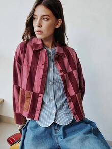 Nöista Denim Jacket With Button Front Closure And Collar In Print - Multicolor - View 7