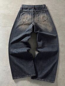 ROMWE MEN Street Life Men's Casual Button-Fly Denim Jeans For Daily Wear - Blue - View 2