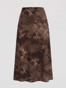 SHEIN CURVE+ Women's Plus Size Skirt 22W, Autumn Plus Size Skirt - Multicolor - View 3