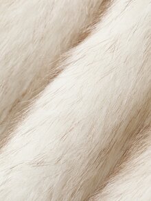 FRIFUL Women's Solid Color Casual French Elegant Versatile Daily Faux Fur Vest Jacket Everyday Date Beige Winter - Beige - View 8