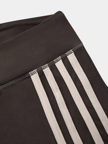 SHEIN Sovereign Charm Women's Sports Long Pants With Striped Decoration, Comfortable For Sports, Exercise, Jogging, Yoga - Brown - View 3