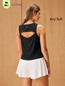 OutZeal Women Outdoor Black Tank Hiking Running Soft Mesh Panel Summer Tank - Black - View 1