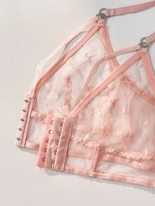 PetitDoll Romantic Sweet Lace Front Closure Lingerie Set 3pcs - Multicolor - View 5