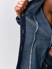 ATUI Studio Women's Single-Breasted Casual Daily Denim Jacket - Blue - View 8