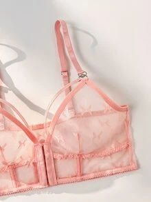 PetitDoll Romantic Sweet Lace Front Closure Lingerie Set 3pcs - Multicolor - View 3