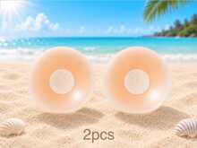 Lignisse Fabric Double-Buckle Side Rabbit Ear Adhesive Bra For Women - Apricot - View 7