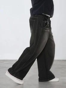 FORM&CHAOS Men's Vintage Split Wash Denim Jeans - Black - View 4