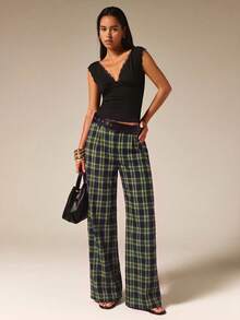 COSMINA Women's Plaid Casual Daily Wear Long Pants - Multicolor - View 6