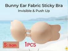 Lignisse Fabric Double-Buckle Side Rabbit Ear Adhesive Bra For Women - Apricot - View 6