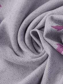Linhara Plus Size Maple Leaf Pattern Crew Neck Casual Long Sleeve Pullover Sweater Fall Winter - Dusty Purple - View 4