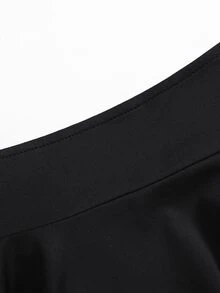 Setelan untuk Remaja Perempuan: Atasan Tank Top Tanpa Lengan Leher Bulat Warna Polos Dipadukan dengan Celana Panjang Slim Fit yang Nyaman dan Jaket Lengan Panjang - Hitam - View 3