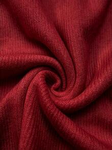 Trelyra Women's Solid Color Cowl Neck Long Sleeve Casual Top - Red - View 3