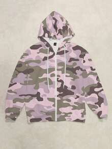 Attitoon Women's Camouflage Print Long Sleeve Sports Sweatshirt - Multicolor - View 3