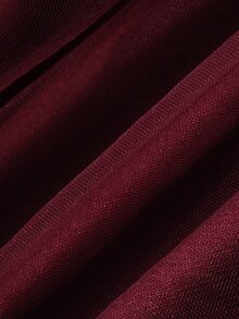 DAZY Women's Vintage Long V-Neck Mesh Dress - Burgundy - View 8