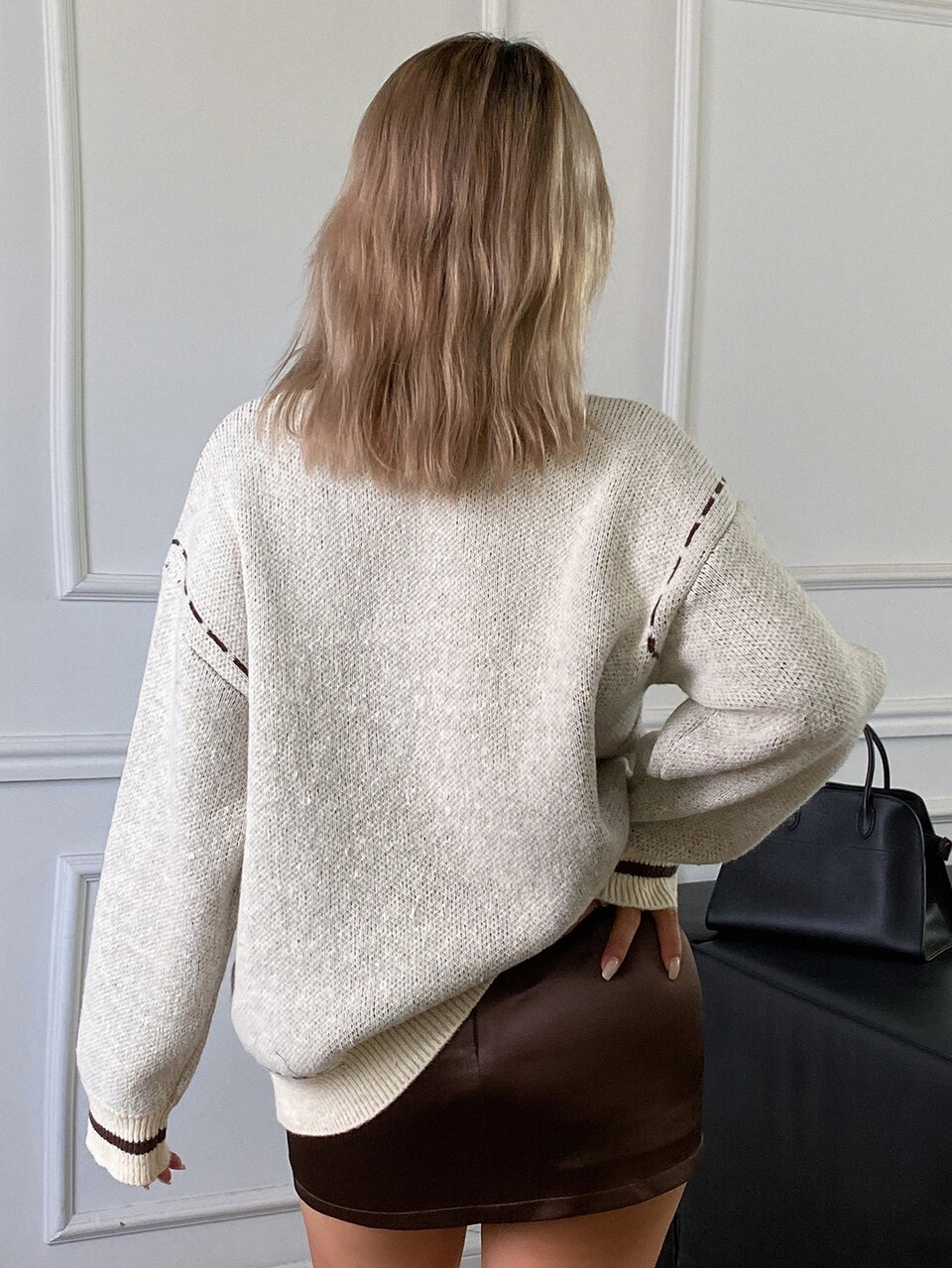 Women's Colorblock Casual Versatile Daily Wear Long Sleeve Sweater