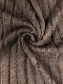 Linhara CURVE Bộ quần áo 2 món nữ size lớn màu trơn cổ tròn tay dài gấu không đối xứng gồm áo và quần - màu nâu - Xem 3