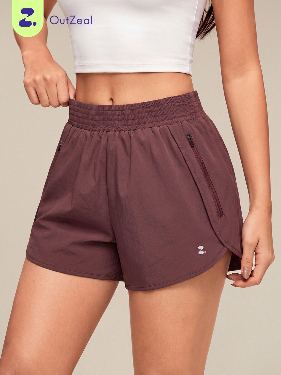OutZeal Women Sports Shorts Gym Workout Running Lightweight Elastic Waist Shorts Summer - Burgundy - View 1