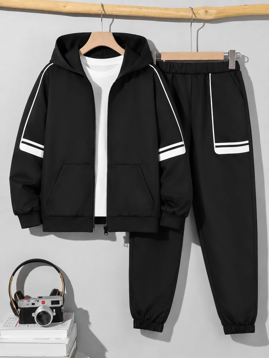 Vacaura Conjunto Esportivo de 2 Peças para Adolescente, Jaqueta Casual ...