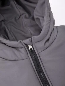 Teen Boys Winter Thick Quilted Sleeveless Padded Vest - Dark Grey - View 5