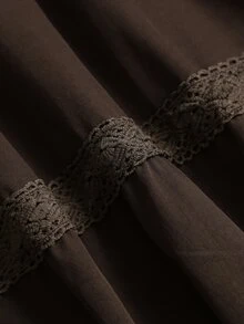Sweetra تنورة نسائية كاجوال متعددة الاستخدامات بخصر برباط وكسرات - بني - مشاهدة 4