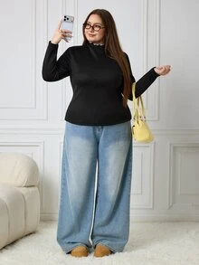 SHEIN CURVE+ 2 فستان مقاس كبير - أبيض وأسود - مشاهدة 6