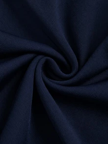 Sweetra Plus Size Women's Solid Color Casual Daily Flare Pants - Navy Blue - View 5