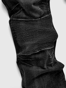 ROMWE MEN Men's Casual Everyday Denim Jeans With Pockets And Buttons - Black - View 4