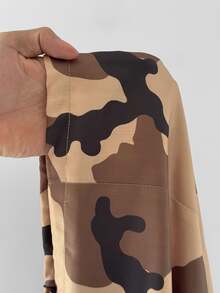 Maweii New Printed Loose Casual Colorblock Short Long Sleeve Jacket - Army Green - View 9