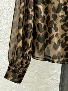 Franclia New Autumn Leopard Print Long Sleeve Slimming Women's Blouse - Multicolor - View 4
