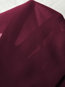 SHEIN EZwear Maillard 高端性感浪漫優雅風 不對稱拼接緞面緞帶裙 約會之夜 派對 秋季 新年 聖誕 - 酒紅色 - 查看 6