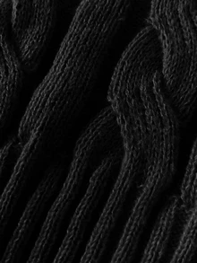 SHEIN Young Girl Ribbed Knit Sweater Vest With Cable Texture, Elegant & Cute, High Quality, Warm & Soft - Black - View 4