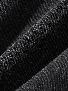 DAZY Jaket Denim Hitam Bergaya Dicuci dengan Kancing Logam Dekoratif untuk Pria, Cocok untuk Musim Semi/Gugur - Hitam - View 6